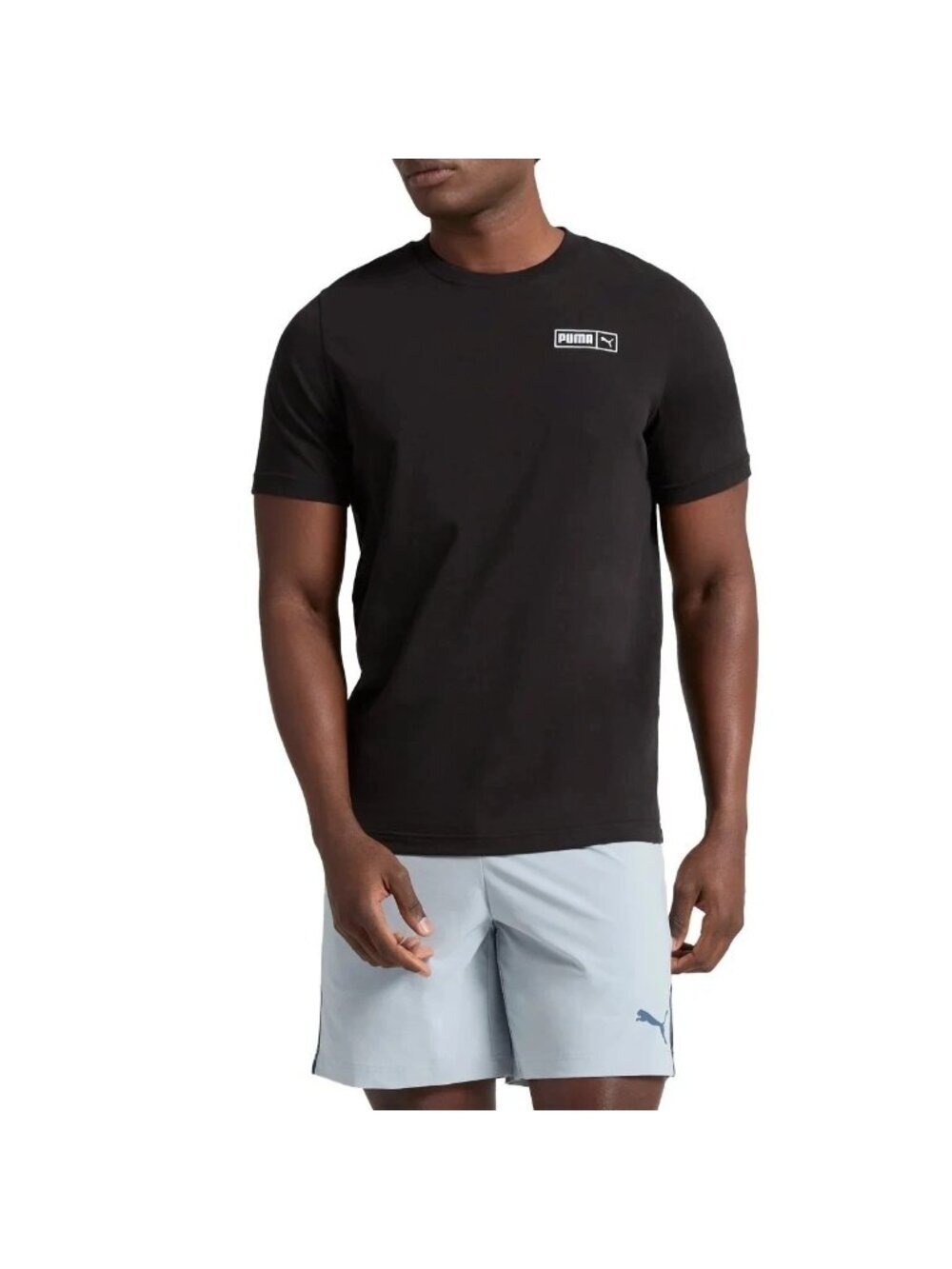 Puma Men's Medium Black  Logo Tee 100% Cotton Crewneck T-Shirt i1873